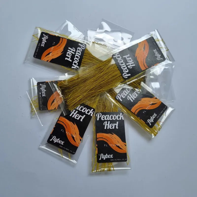 Flybox Peacock Herl Fl.Yellow